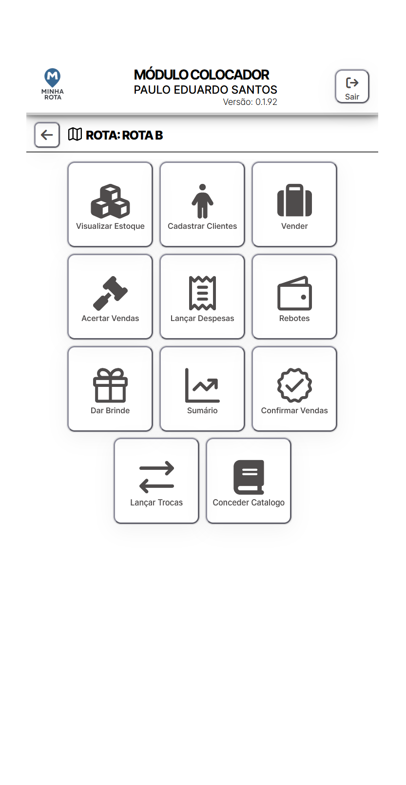 Tela do aplicativo 1