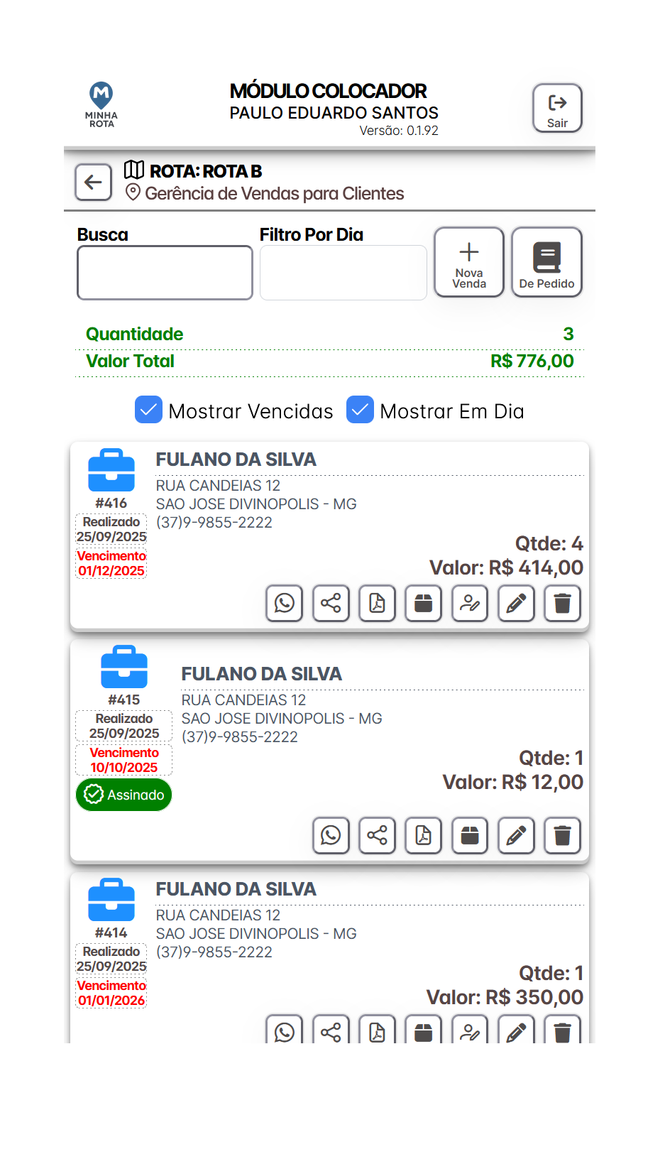 Tela do aplicativo 3